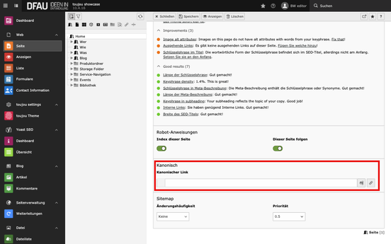 Canonical in TYPO3 eintragen