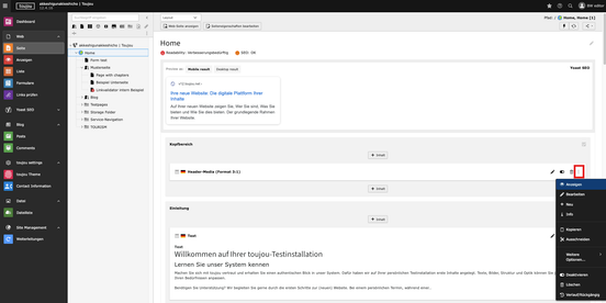 Screenshot TYPO3 V12 Element-Editieroptionen