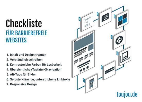 Checkliste für eine barrierefreie Website mit 7 Punkten