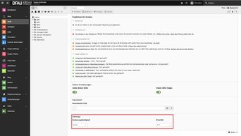 Sitemap-Einstellungen im TYPO3-Backend