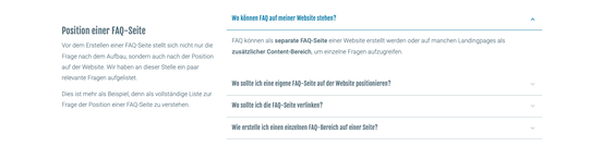 FAQ-Beispiel mit Akkordeon-Element